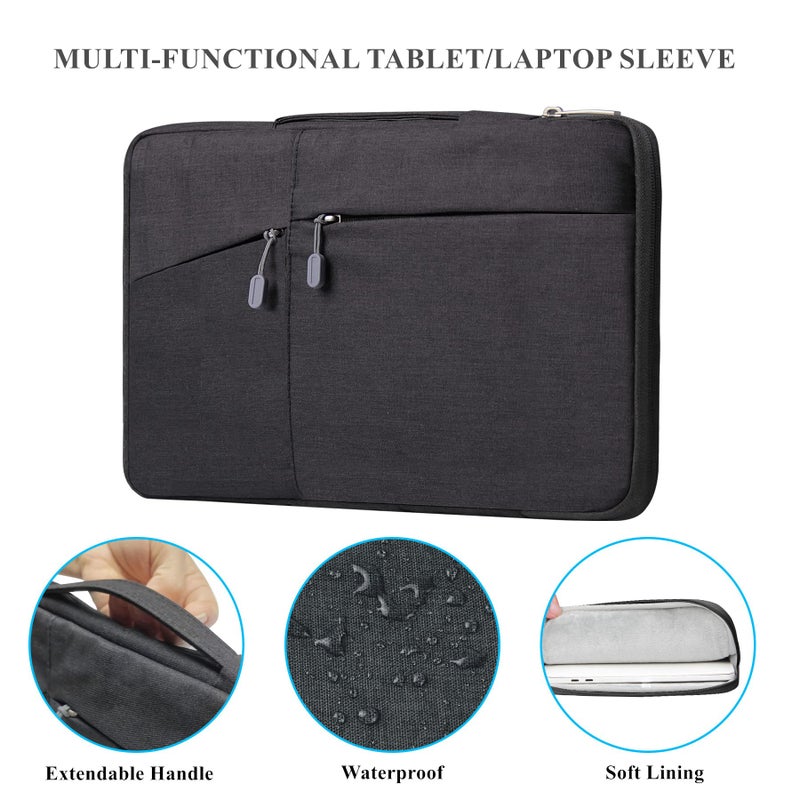 Megoo 13" Laptop Sleeve Case with Accessory Pouch for Microsoft Surface Laptop 13" 2025/7 13.8"/ 6 5 4 3 13.5"/Book 3 2 13.5", Carry Bag for 13" 14" Computer(Black with Charger Case) - Image 2